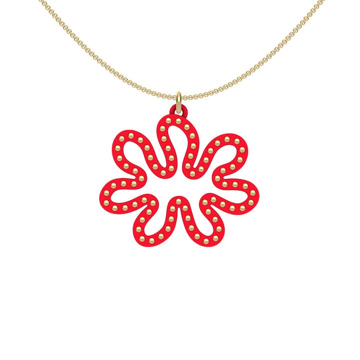 ROUGE : CORAL 3pendentif : clous en or ou sterling pour la vente par Ree Gallagher Jewelry