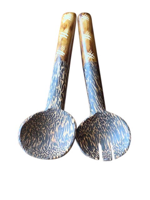 Coco Wood Salad Servers for wholesale by Harkiss Designs