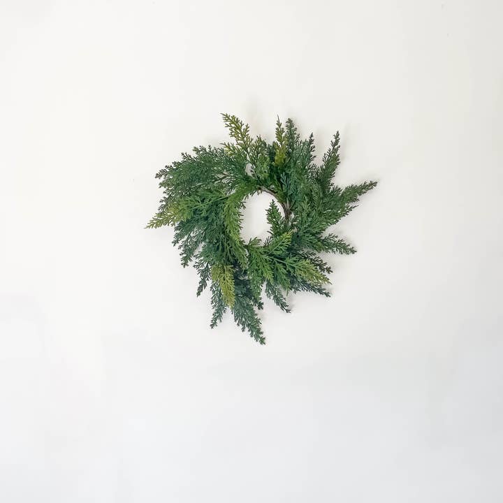 Hycroft Home Decor - Wholesale Wreath - Cypress Real Touch Faux Christmas Wreath 12"2