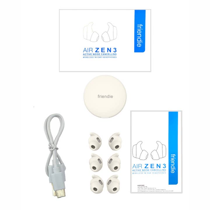 Friendie Pty Ltd - Wholesale Headphones - AIR ZEN 3.0 Beige ANC Sleep Earbuds In Ear Headphones10