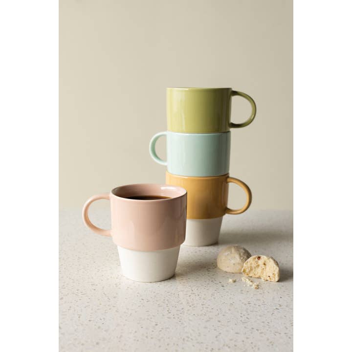 Now Designs by Danica - Wholesale Coffee Mug - Flora Assorted Nesting Mugs Set of 4