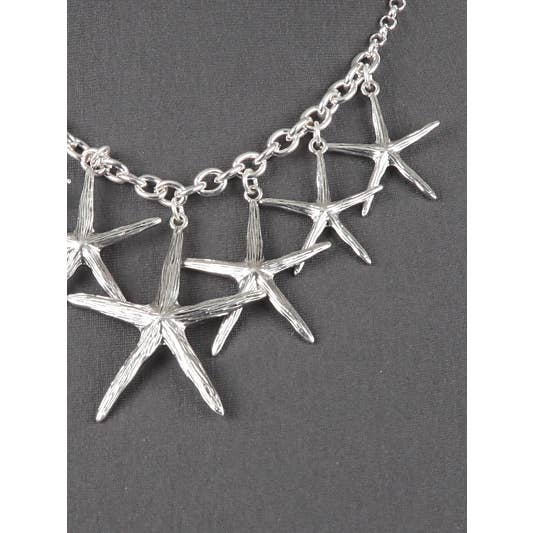 0011 PREMIERE – Großhandel Schmucksets – FR5399 Metall-Halsketten-Set „Bold Seestern“1