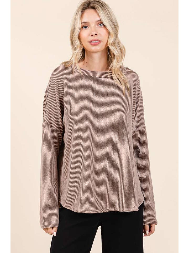 mittoshop - Wholesale Tunic - Women's - URBAN RIB KNIT LONG SLEEVE RELAXED FIT TOP4