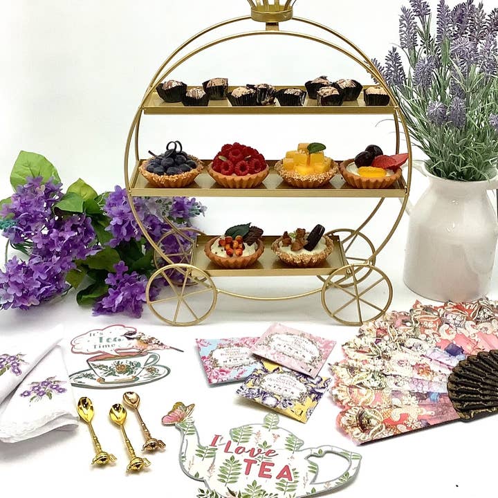 Regency Era Carriage Dessert Display Platter for Tea House for wholesale by All Little Cute Things