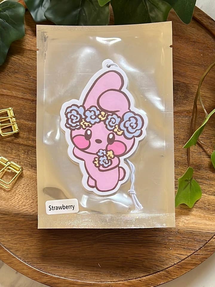 BT21 Flower Power Cooky Aardbeiengeur Auto Luchtverfrisser voor wholesale door Peony Lee Art