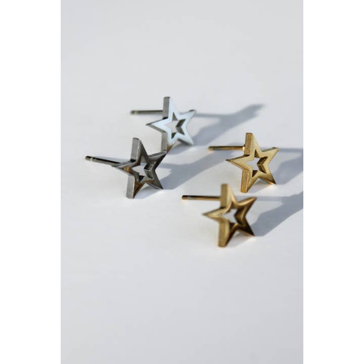 Crowned Free - Wholesale Stud/Post Earrings - Shining Bright Earrings - Gold - Made by Survivors3