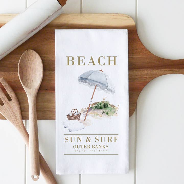 Beach Location Tea Towel for wholesale by Porter Lane Home