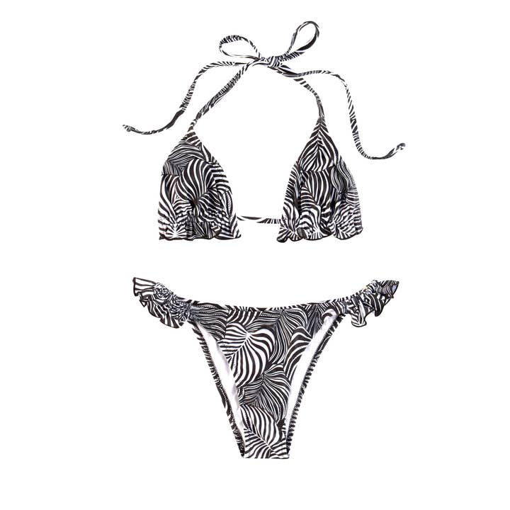DREIECKSBIKINI FÜR DAMEN SCHWARZ UND WEISS für den Großhandel von Marie Raxevsky Beach Couture