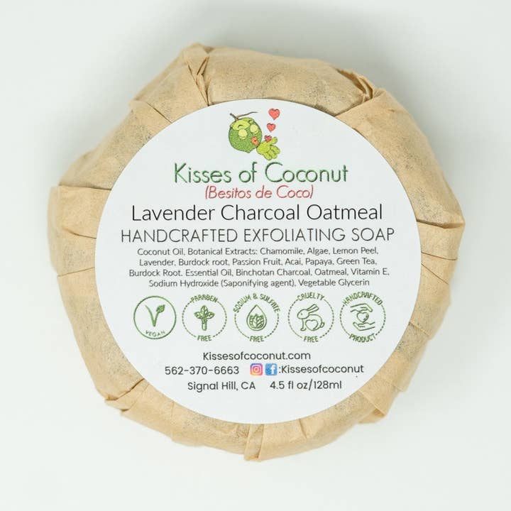 Sabonete Esfoliante a Carvão de Alfazema por atacado de Kisses of Coconut