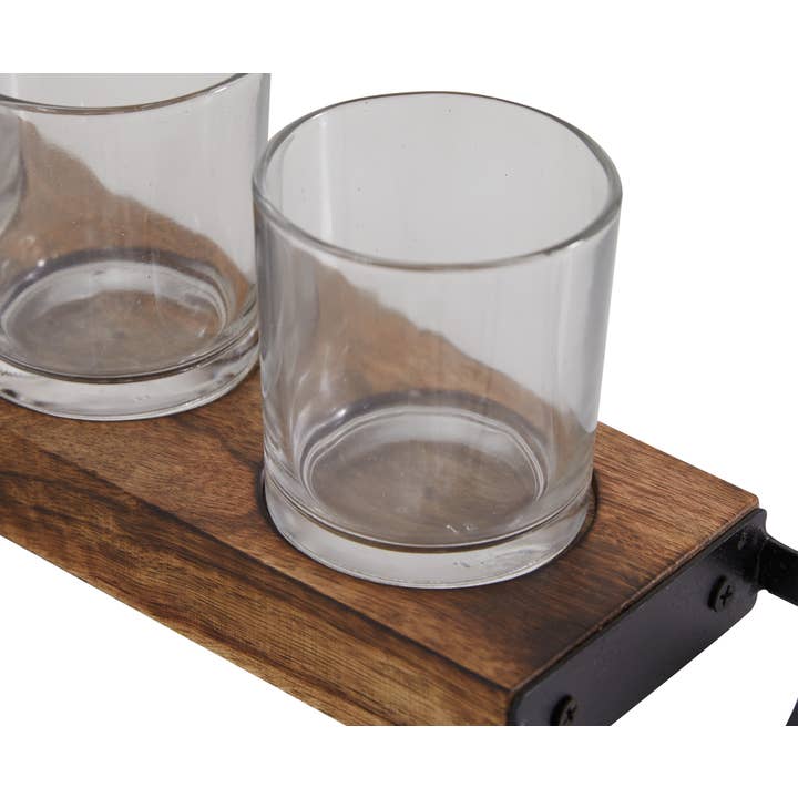 UMA Home Decor - Wholesale Candle Holder - Traditional Brown Wood Candelabra Set