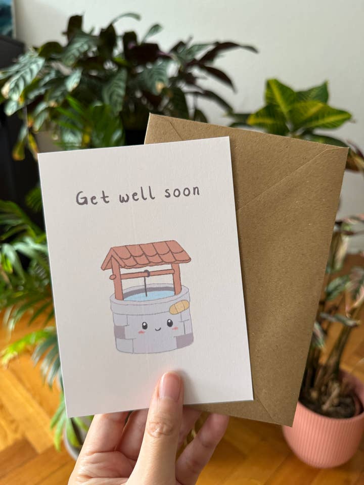 Get Well Greeting Card - "Get well soon" for wholesale by Chumi Studio