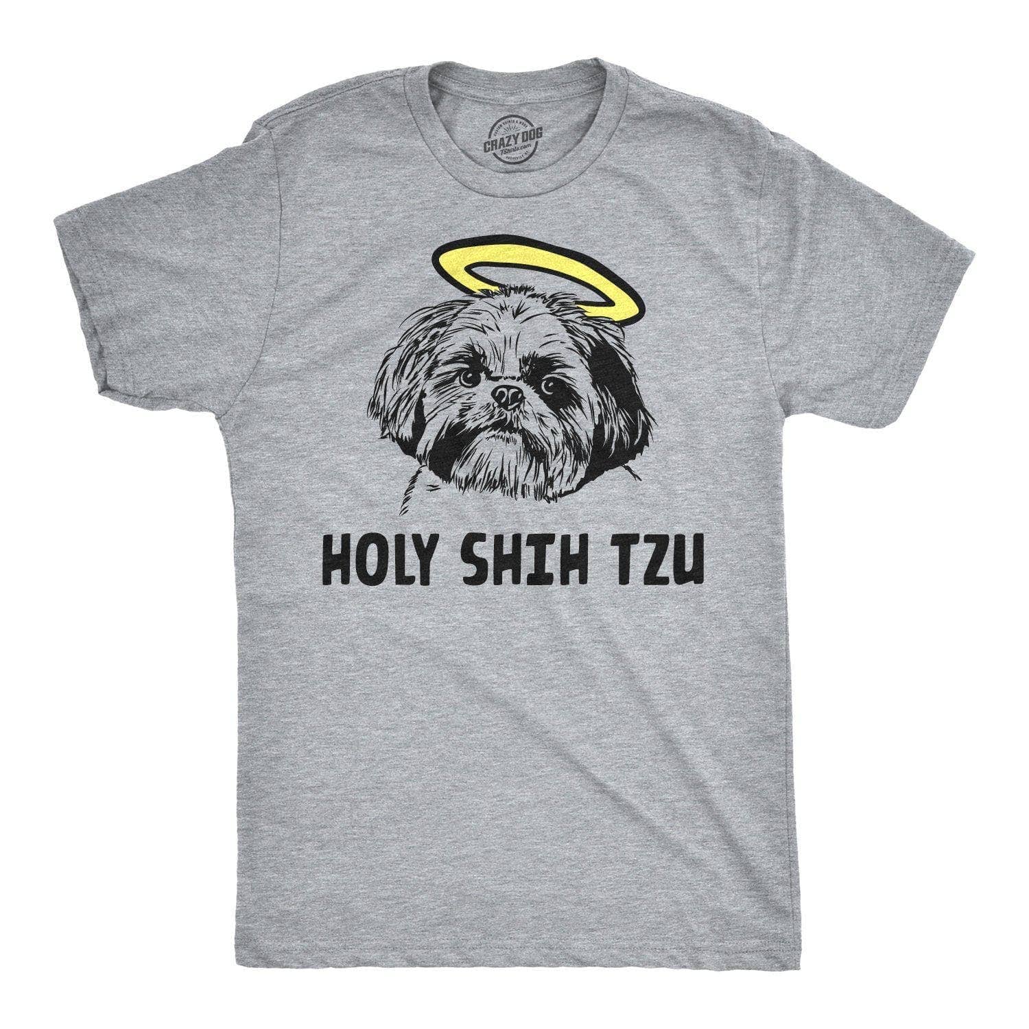 Light Heather Grey Holy Shih Tzu Shirt Funny Mens Dog T Shirt Shitzu tee for wholesale on Faire1