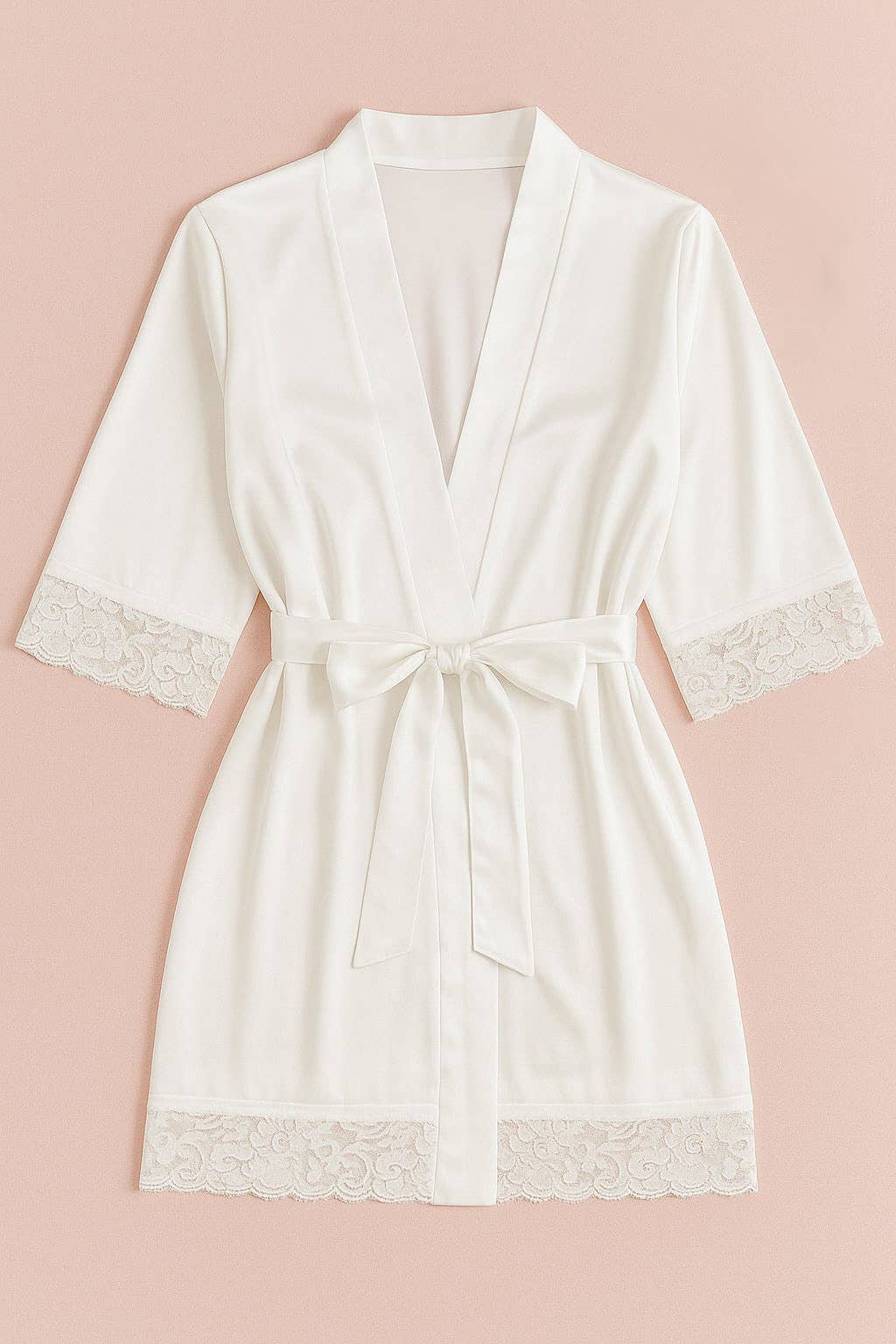 Dainty Lace - Wholesale Robe - Women's - Satin Robe-white2