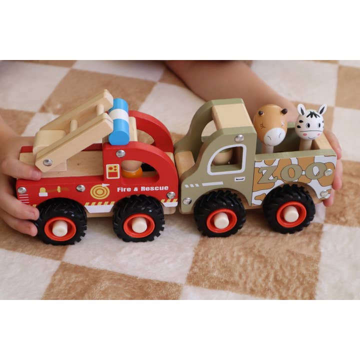 ToysLink - Wholesale Toy car/truck – Child - Wooden Zoo Truck Toy with Animal Figurines8