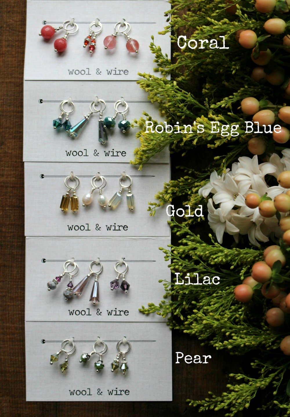 NNK Press - Wholesale Knitting/Crochet Supplies - Wool & Wire: Mini Crystal & Pearl Stitch Markers (Set of 6)7