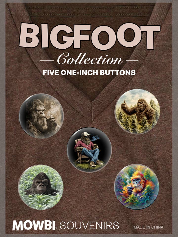 Bigfoot Sasquatch Button Collection #3 – Marijuana Set for wholesale by Mowbi Souvenir