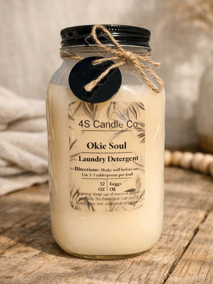 Pot Mason en plastique pour détergent à lessive liquide pour la vente par 4S Candle Co