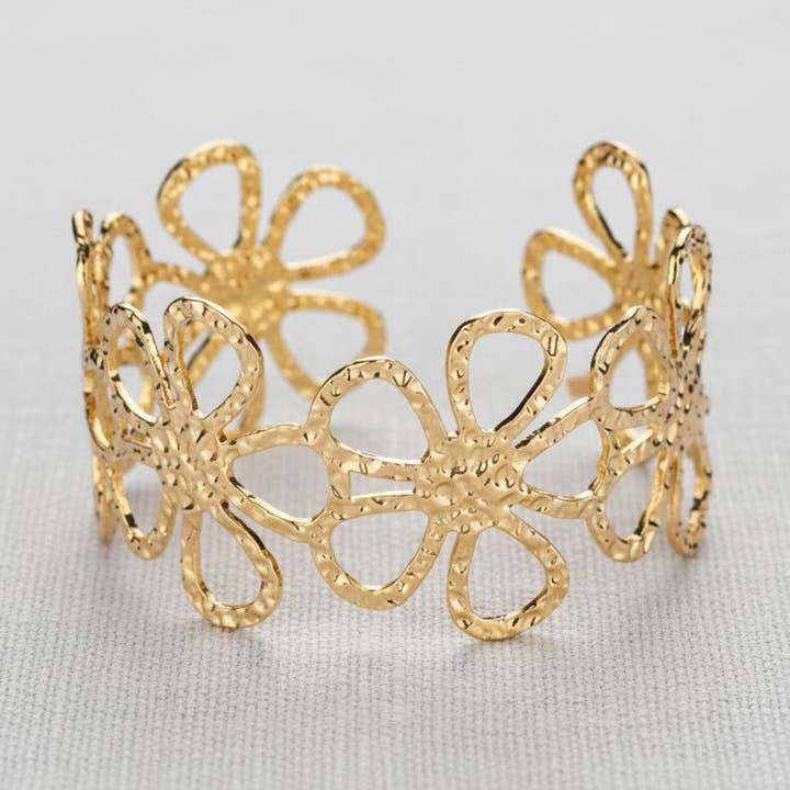 Floral Open Bangle Bracelet for wholesale by scentll jewelry