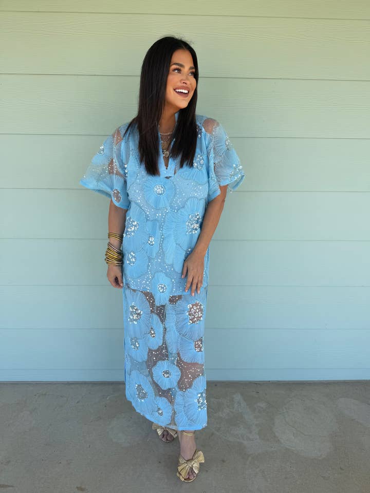 Leighton maxiklänning - babyblå för wholesale av BuddyLove