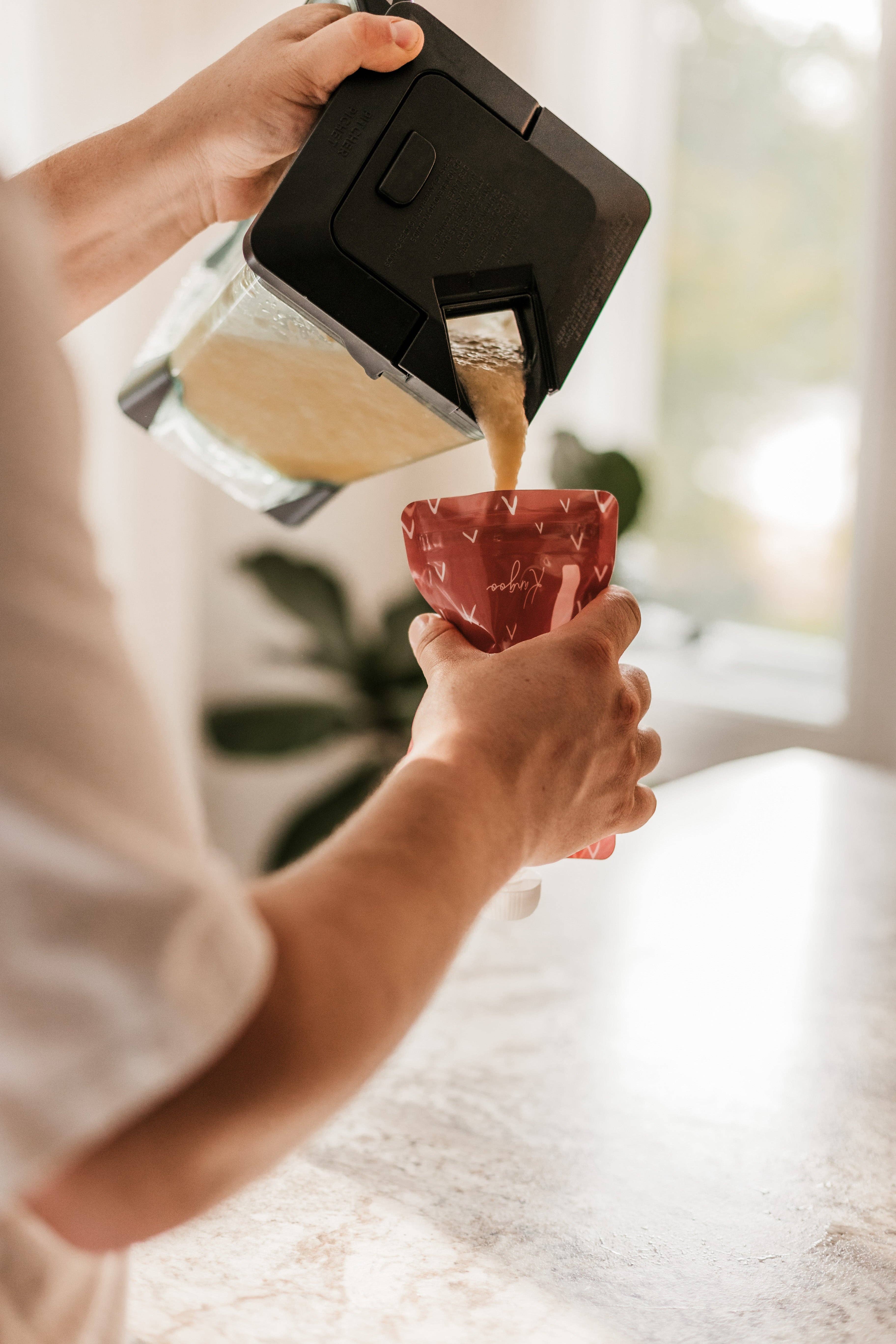 Kangoo et cie - Vente Sachet de conservation/film alimentaire - Pochettes réutilisables pour aliments pour bébés - Pochettes de stockage à presser 6x BOHO8