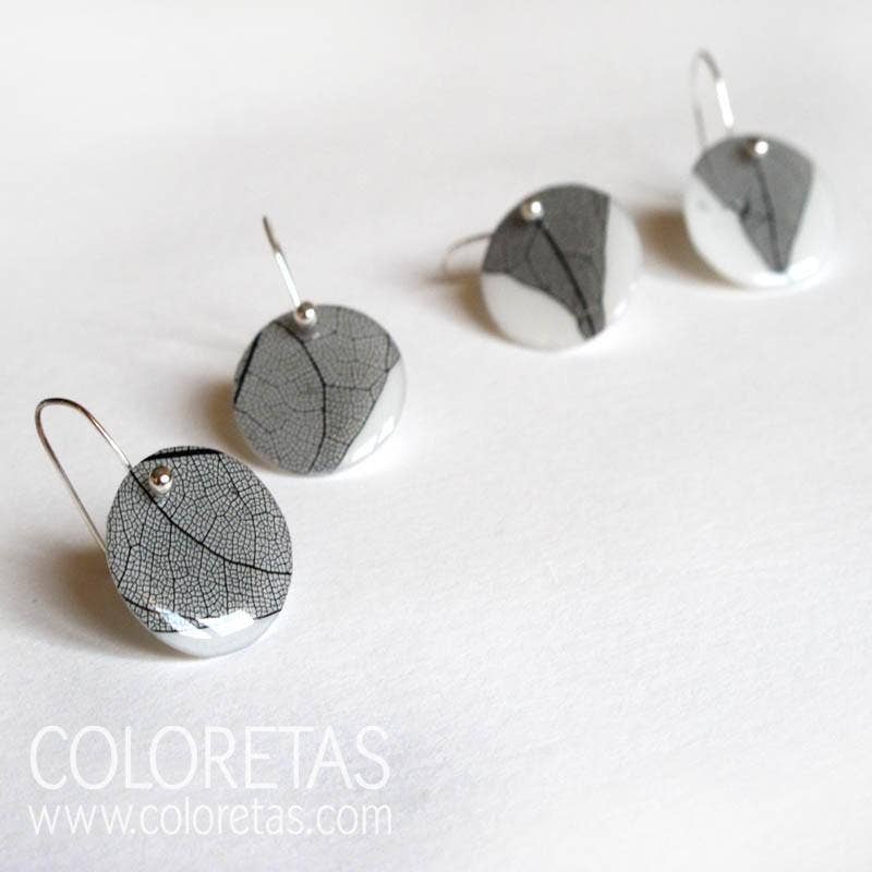 coloretas - Venta al por mayor Pendientes colgantes - Pendientes Hoja Negra gancho1