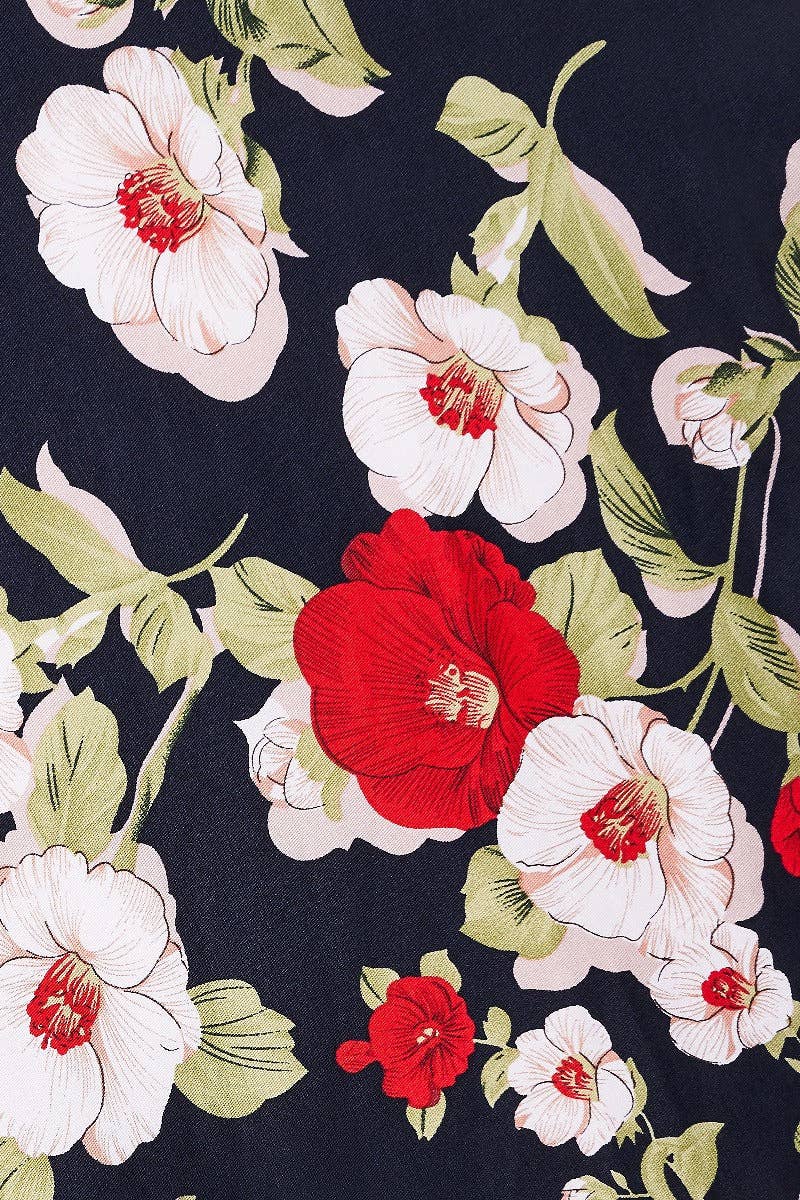 Dolly & Dotty - Wholesale Dress - Women's - Darlene Retro Navy Floral Swing Dress1