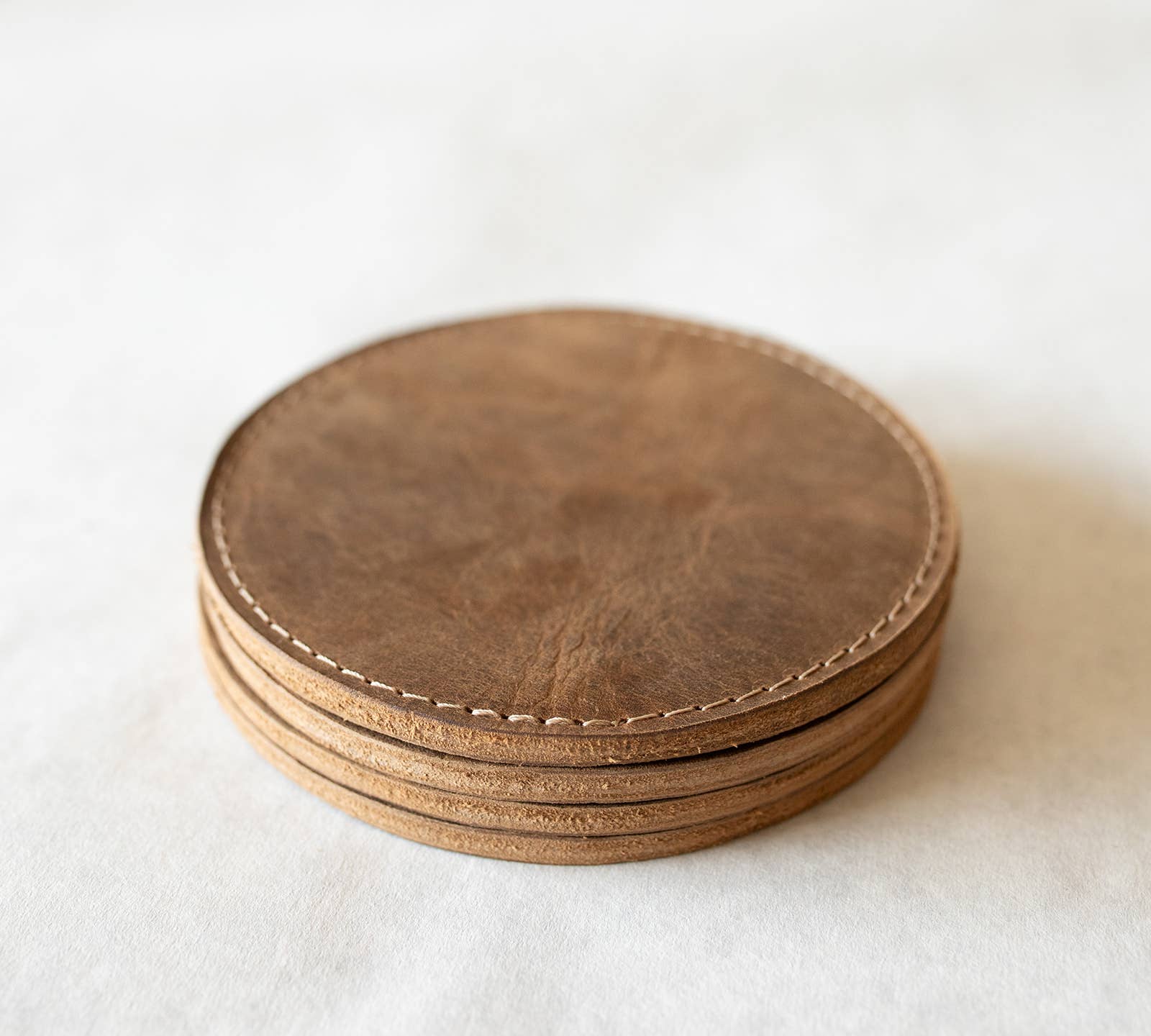 Lindy Leather - Wholesale Coasters - Leather Sewn Coaster Set0