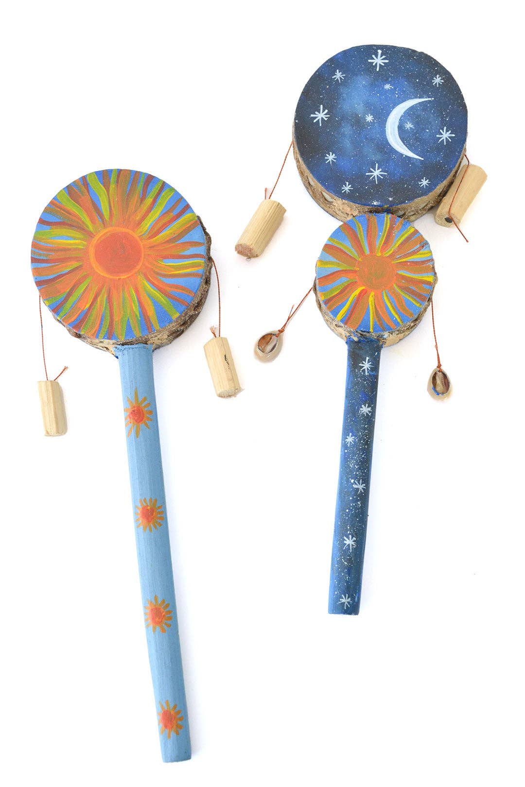 African Modern - Wholesale Musical Toy - Kids & Baby - Single Sun and Moon Design Spin Drum1