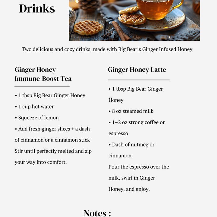 Big Bear Honey - Wholesale Honey - Ginger Infused Honey - 10 oz Jar1