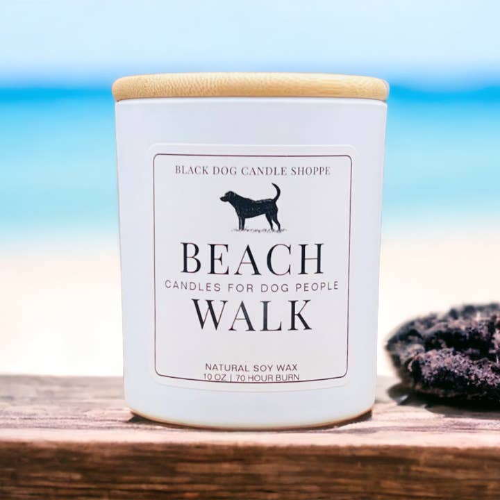 The Black Dog Candle Shoppe - Wholesale Jar/Filled Candle - Candles for Dog People - Beach Walk
