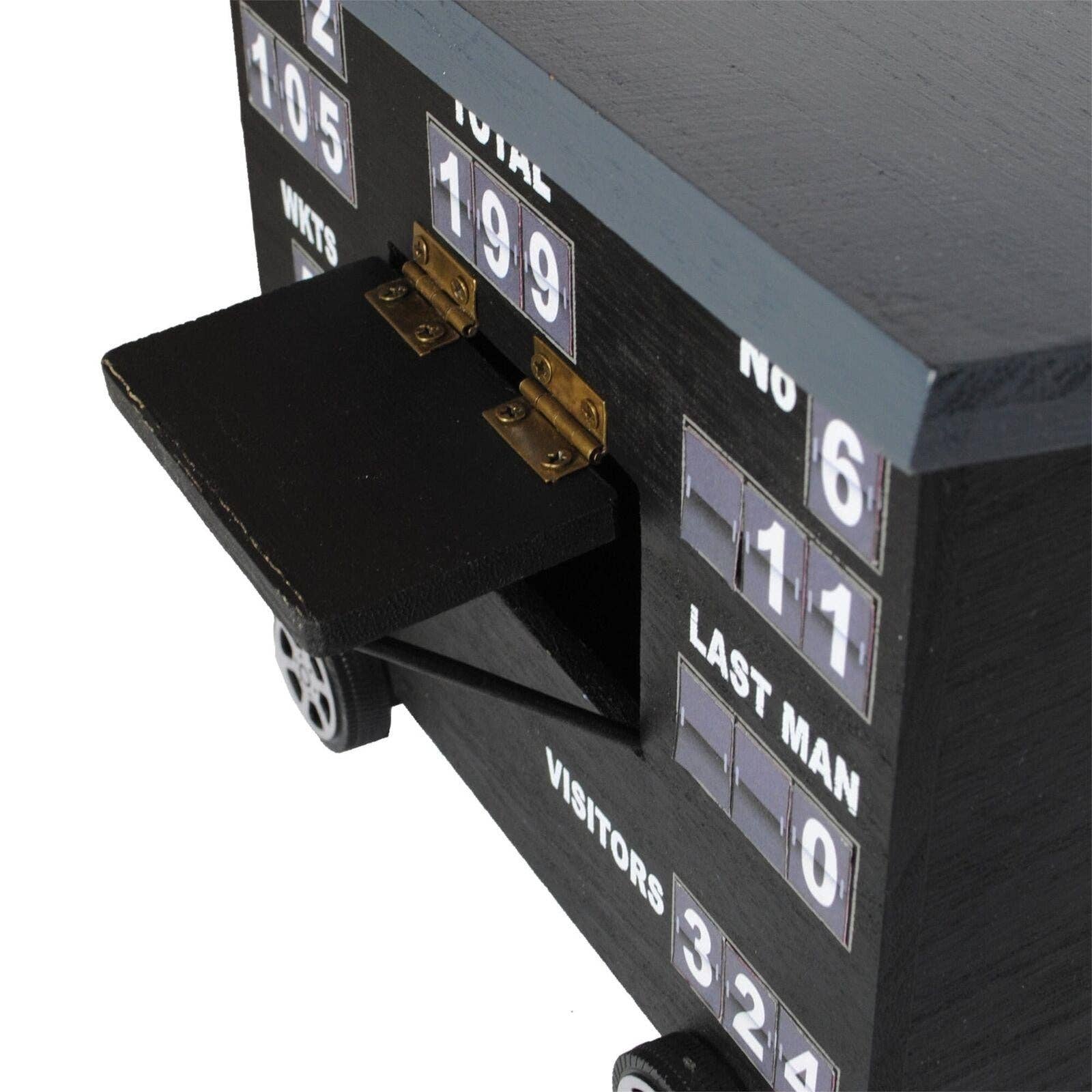 SPORTGIFTZ – wholesale Desk organiser – Cricket Scoreboard Desk Tidy | Authentically Designed | Store Phones & Stationery | Personalise Scores | Ideal for Cricket Enthusiasts | Gray, Wood8