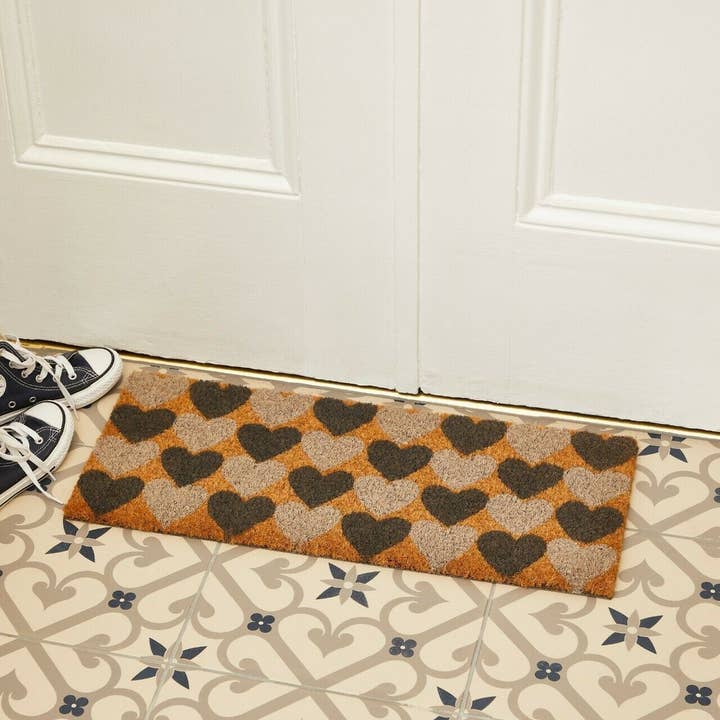 Astley tryckta steg matta med PVC baksida 25 x 60cm hjärtan för wholesale av Esselle Limited