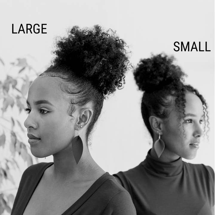 Whitebirch Handmade Goods - Wholesale Dangle Earrings - Burgundy Leather Leaf Earrings3