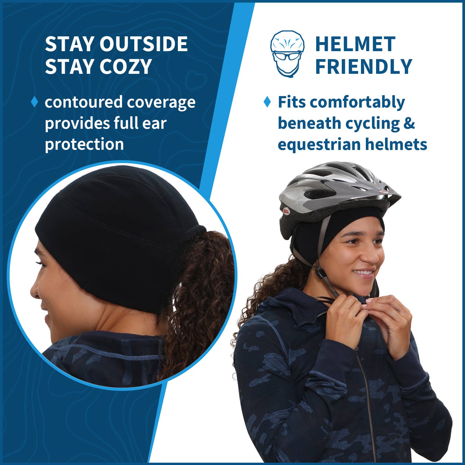 TrailHeads - Vente Bonnet – femme - Bonnet à queue de cheval en laine mérinos pour femmes2