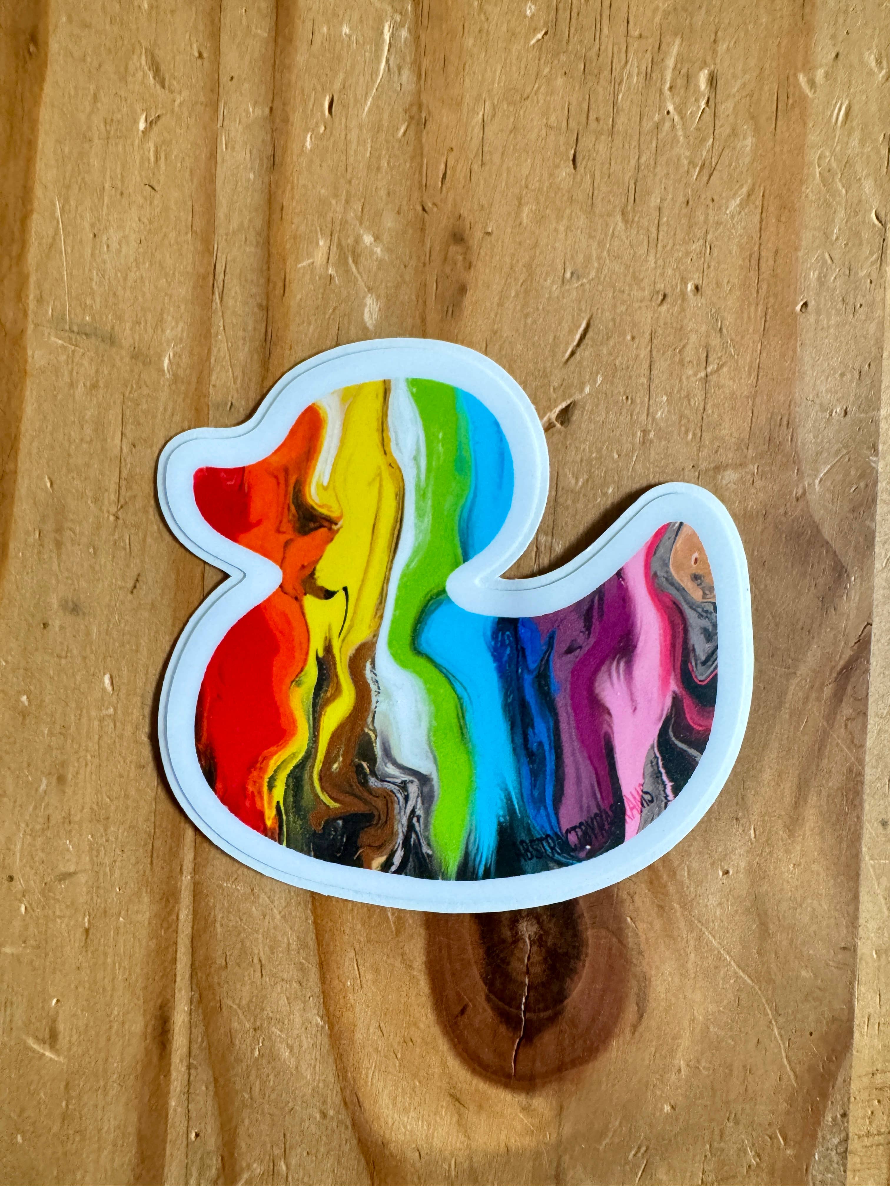 AbstractbyRabrams - Wholesale Sticker - Abstract Pride Flag Duck Sticker LGBTQ 9 Varieties Vinyl16
