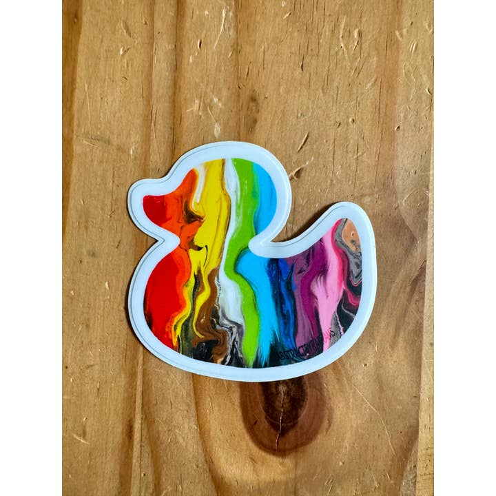 AbstractbyRabrams - Wholesale Sticker - Abstract Pride Flag Duck Sticker LGBTQ 9 Varieties Vinyl16