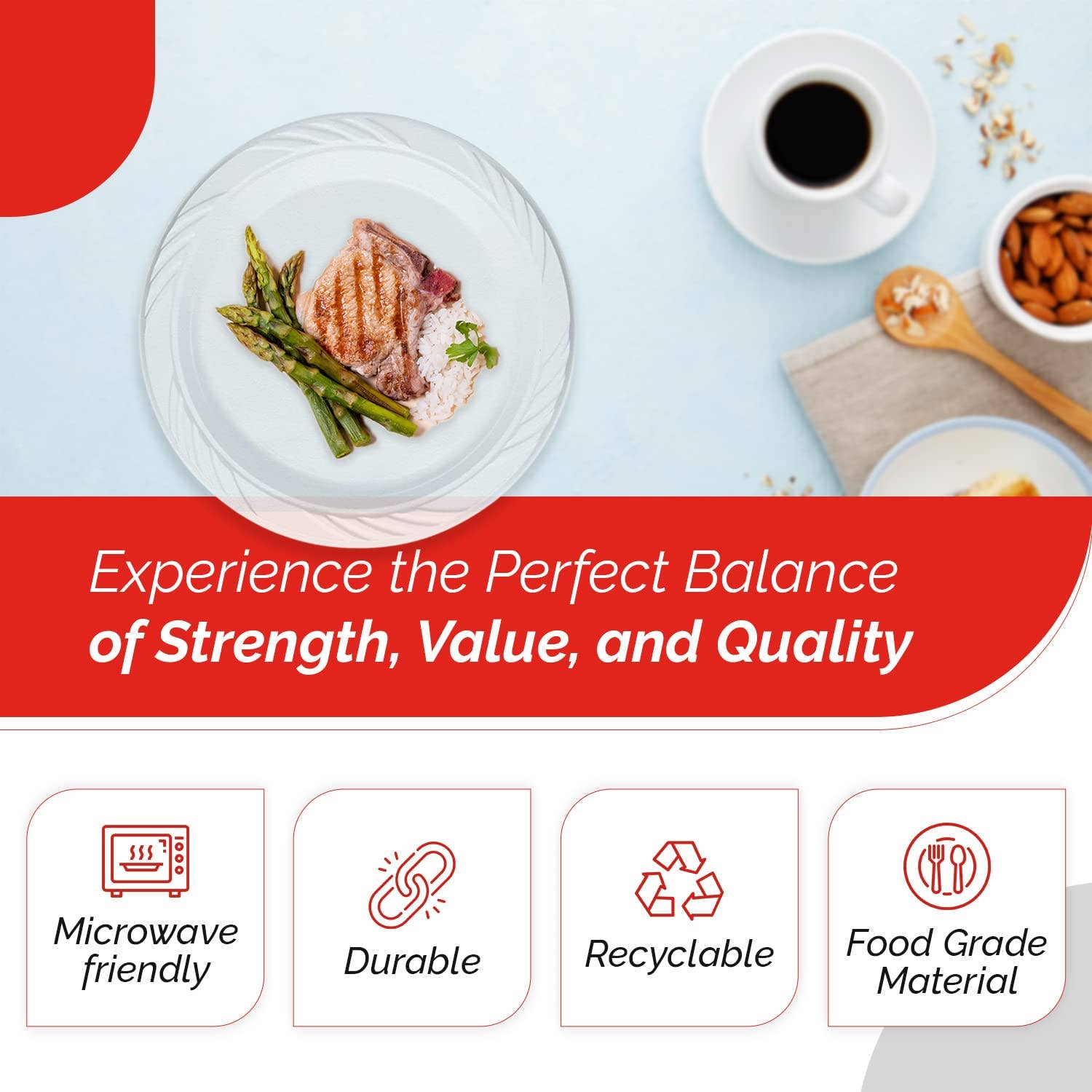 Framo - Vente Assiette jetable - Assiettes en plastique transparent jetables de 6 pouces en vrac par Framo4