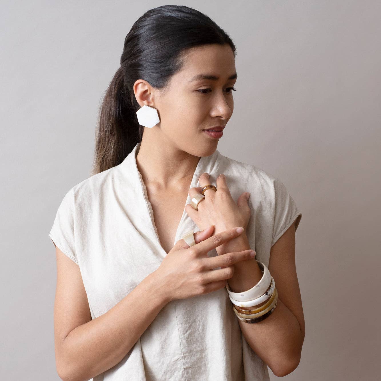 MAADILI COLLECTIVE - Wholesale Bangle Bracelet - Horn Bangle - Medium5