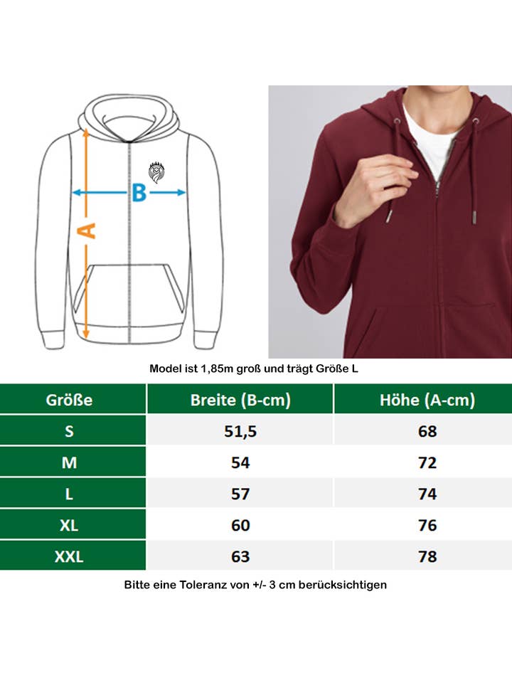 Uwaldu - Venta al por mayor Sudadera con capucha - Unisex - Adventure Awaits - Sudadera con capucha y cremallera orgánica premium unisex1