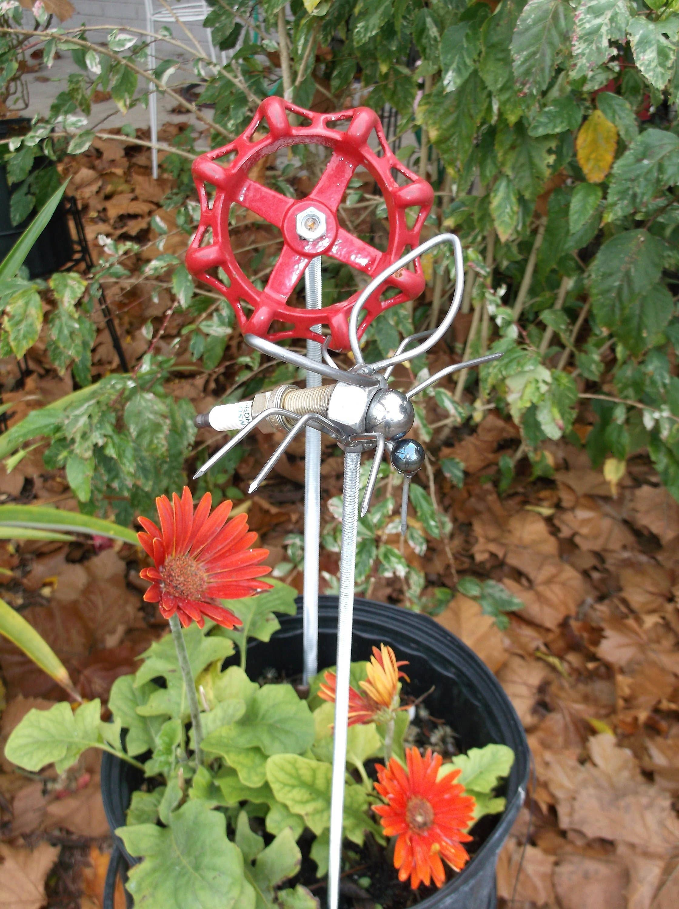 Creations Welded - Wholesale Garden/Lawn Stake - Mosquito Spark Plug Garden Stake, Metal Yard Art Insect0