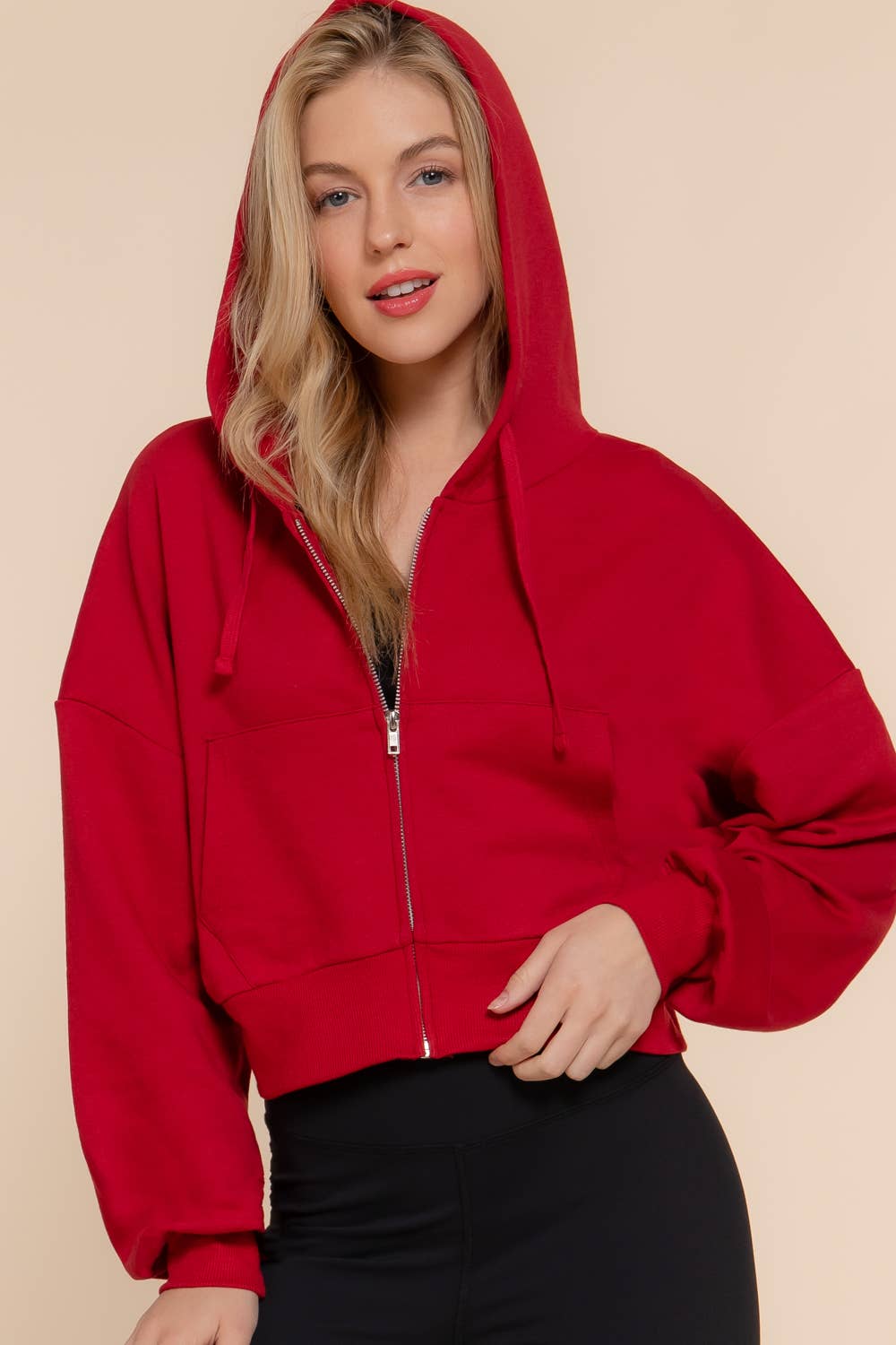 Active Basic | Active USA - Vente Sweat à capuche – femme - Veste à capuche zippée manches longues en French Terry35