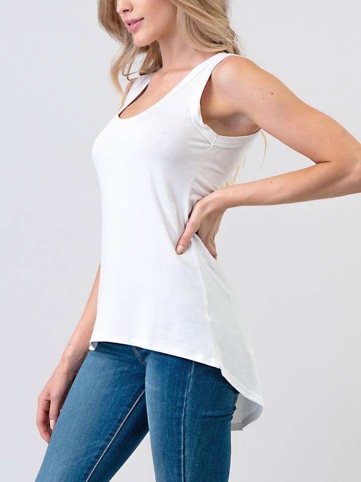 Hi-Low Hem Modal Jersey Tank Top, 2559 for wholesale by Heimious