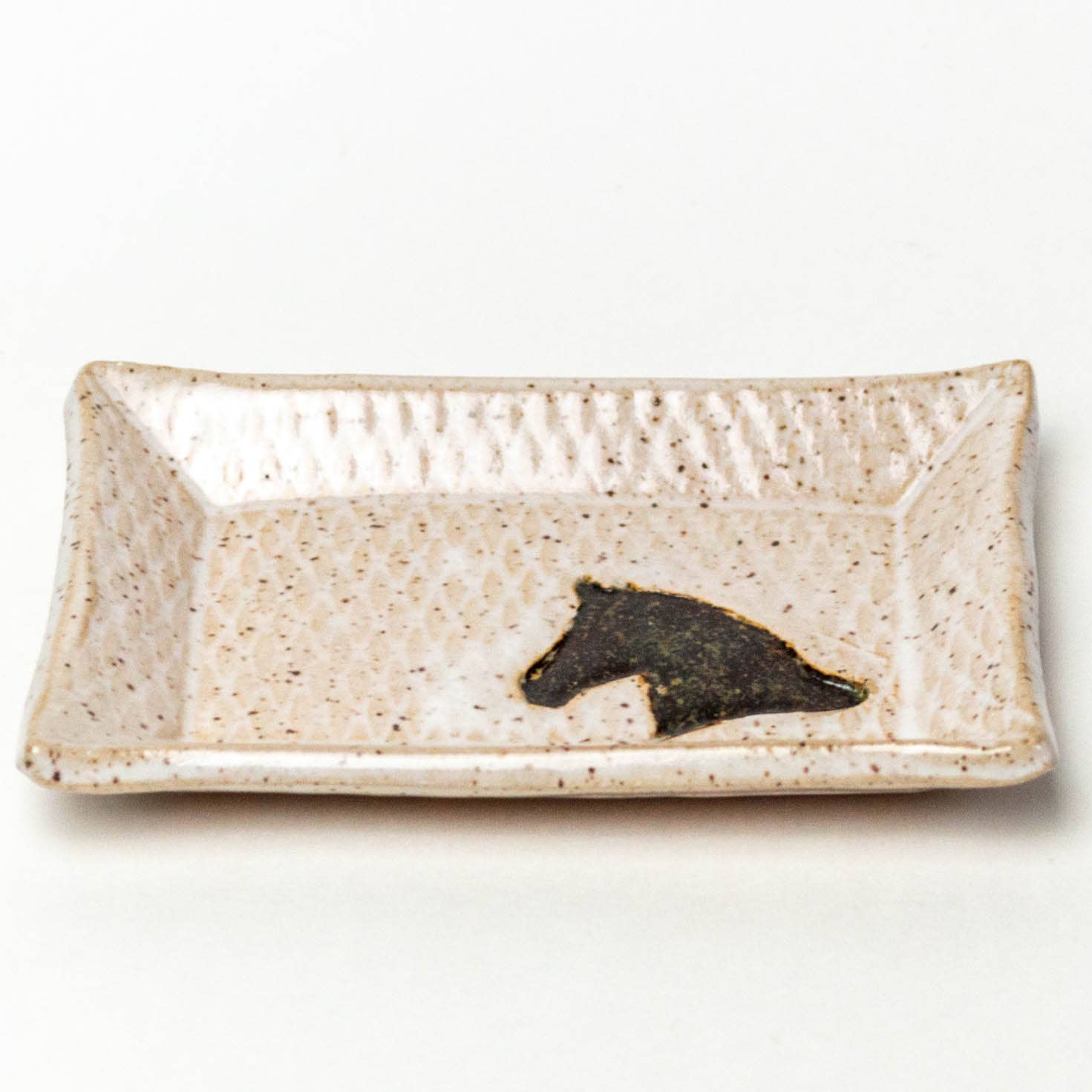 White Squirrel Clayworks - Wholesale Jewelry Dish - Brown Horse Handmade Ceramic White Trinket Dish1
