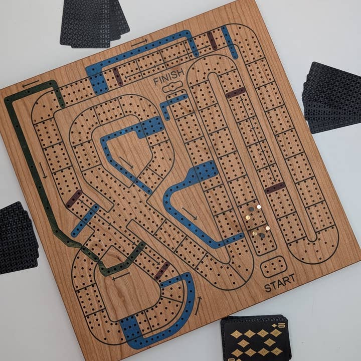 EBONWOOD - Wholesale Board Game - Handmade Cribbage Wars Board - Luxury Board with Resin Inlay – Premium 3-Track Game Setwith Resin Inlay4