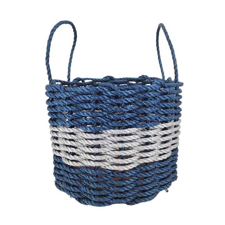 Little Salty Rope - Wholesale Basket - Authentic Maine Lobster Rope Storage Basket Navy Blue and Li1