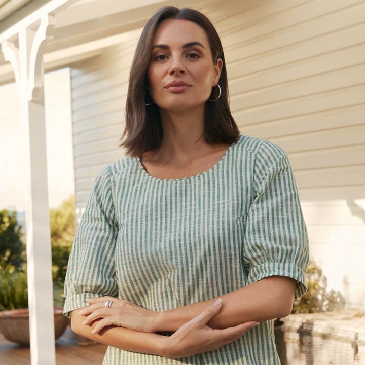 Gigi Top - Green Stripe for wholesale by MahaShe