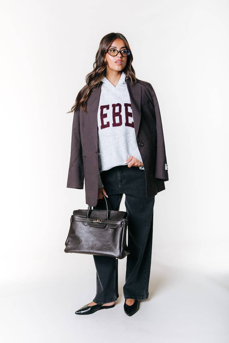 Mimmi Dogtooth Blazer | Brown for wholesale on Faire4