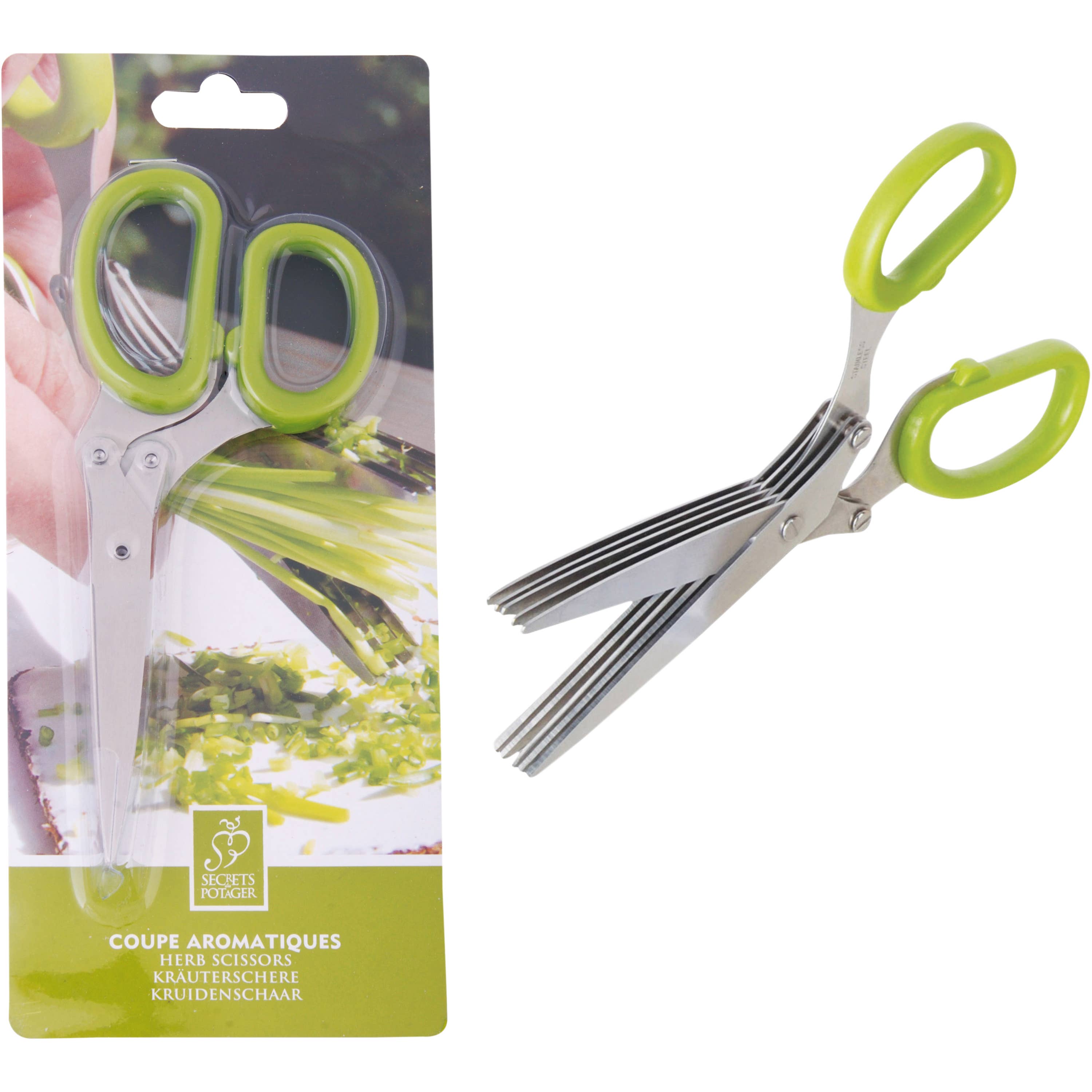 Esschert Design USA - Wholesale Scissors and Shears - Herb Scissors on Blister Pack, Stainless Steel, Green2