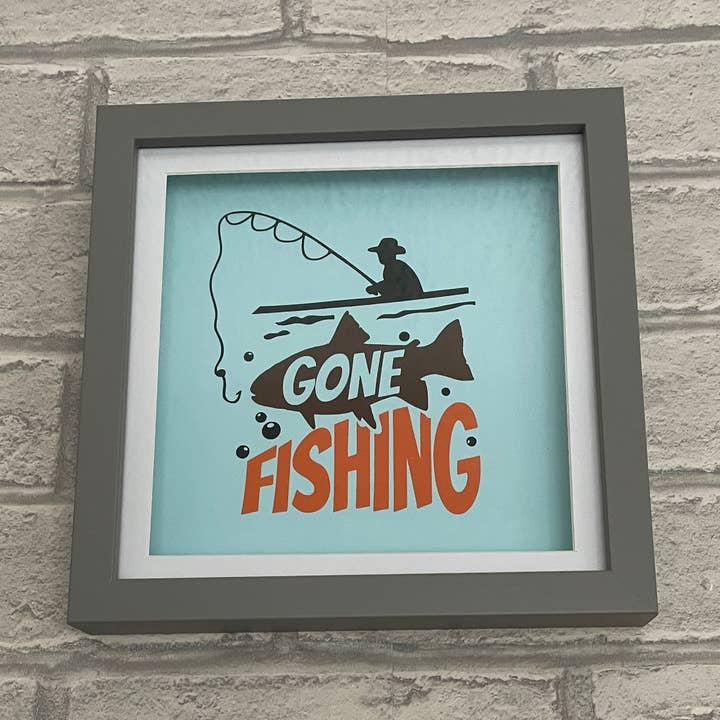 Gone Fishing - Deep Box Frame for wholesale by Herts Flowers