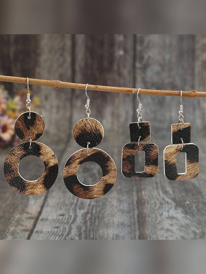 Set di orecchini in pelle leopardata SP428 per la vendita all'ingrosso da parte di UNISHE